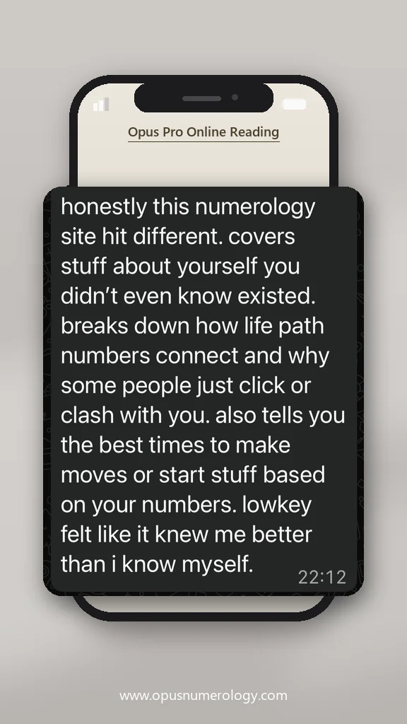 Client review of the Opus Pro online reading (WhatsApp message) – 1 / 2